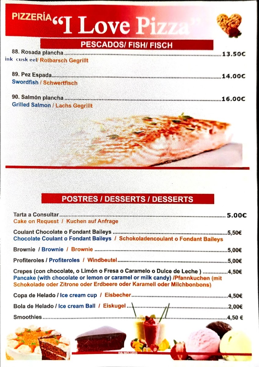I Love Pizza Photo Menu 4