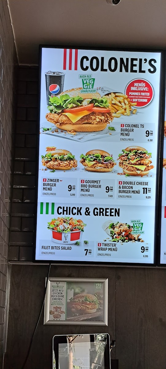 Kentucky Fried Chicken Photo Menu 1