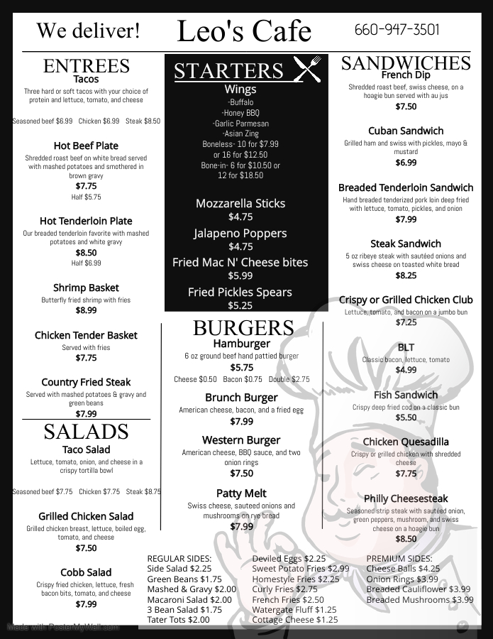 Leo’s Cafe & Coffee Bar Photo Menu 1
