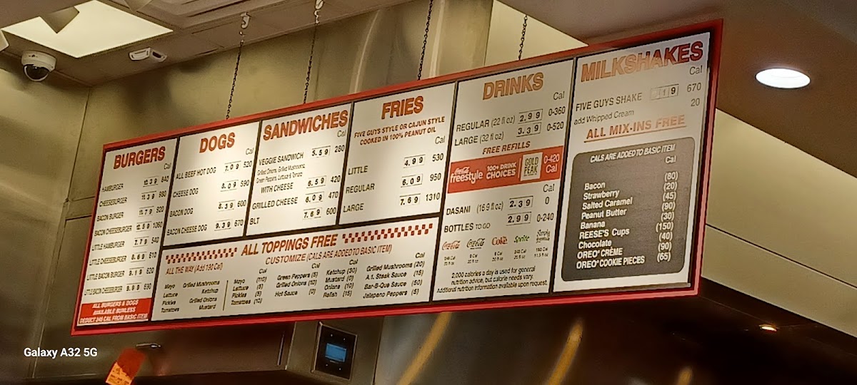Five Guys Photo Menu 1