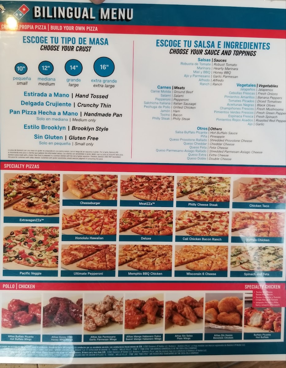 Domino's Pizza Photo Menu 2