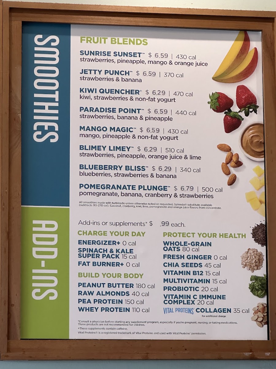 Tropical Smoothie Cafe Photo Menu 3