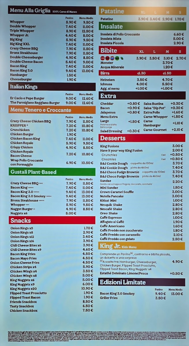 Burger King Photo Menu 1