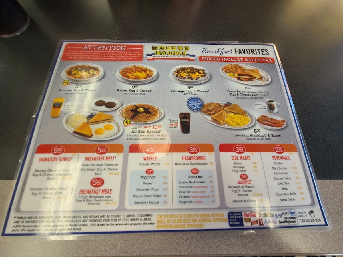 Waffle House Photo Menu 2