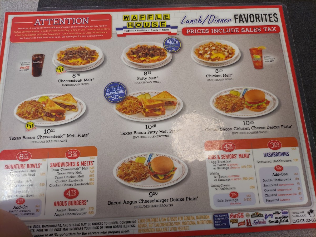 Waffle House Photo Menu 4