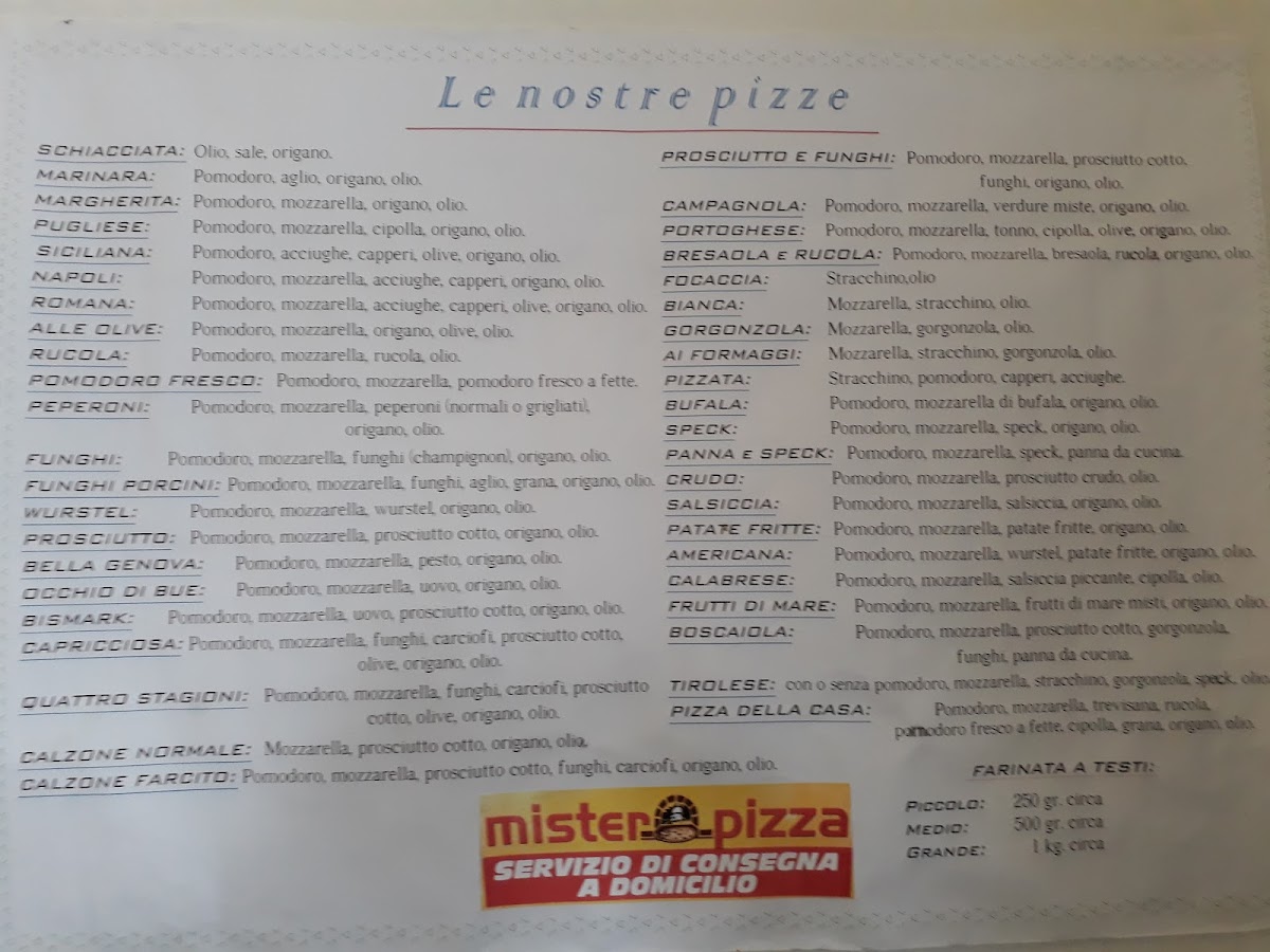 Mister Pizza Photo Menu 3