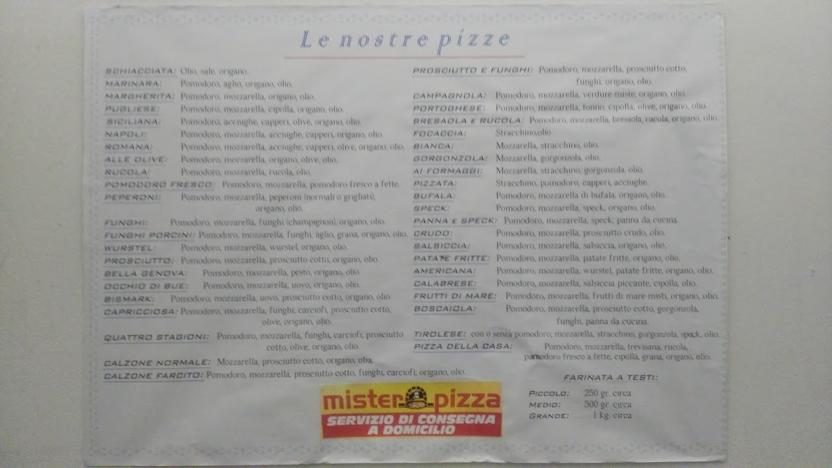 Mister Pizza Photo Menu 4