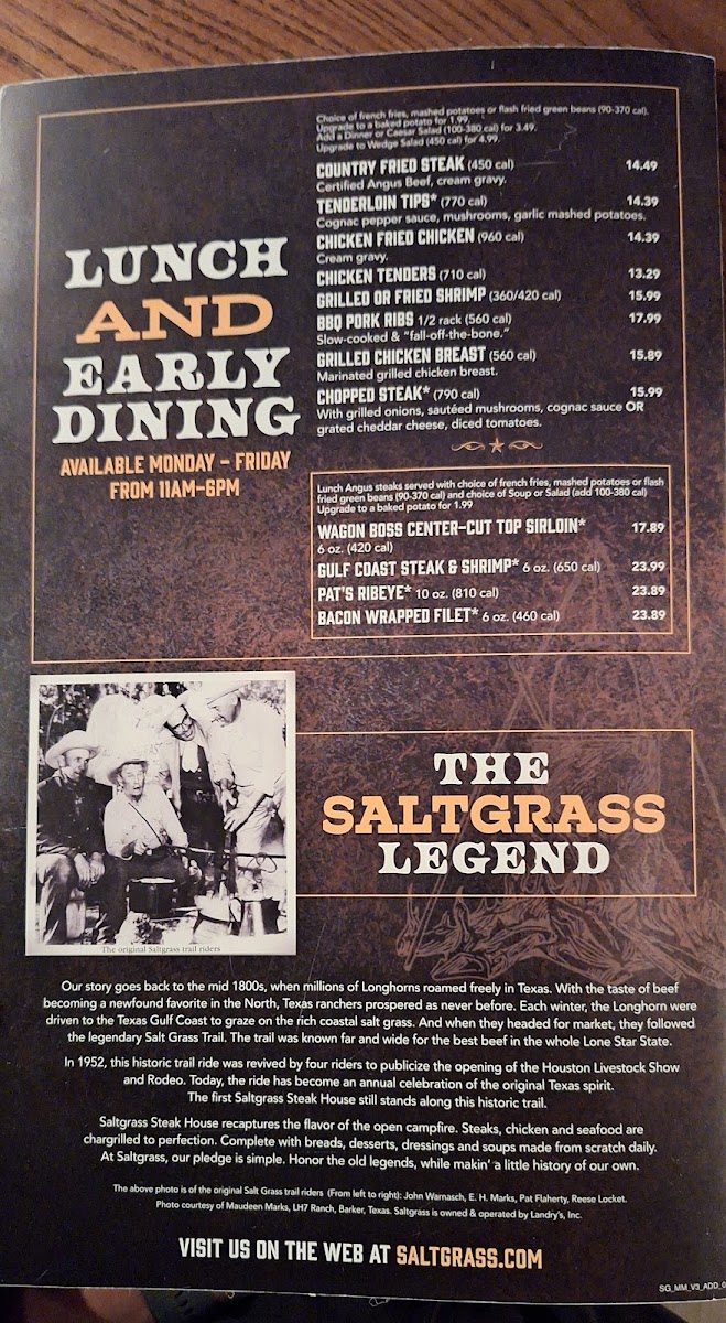 Saltgrass Steak House Photo Menu 3