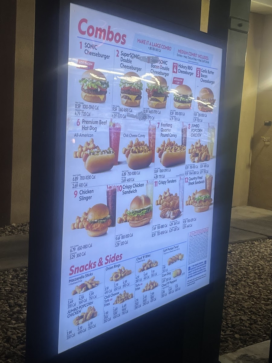 Sonic Drive-In Photo Menu 1