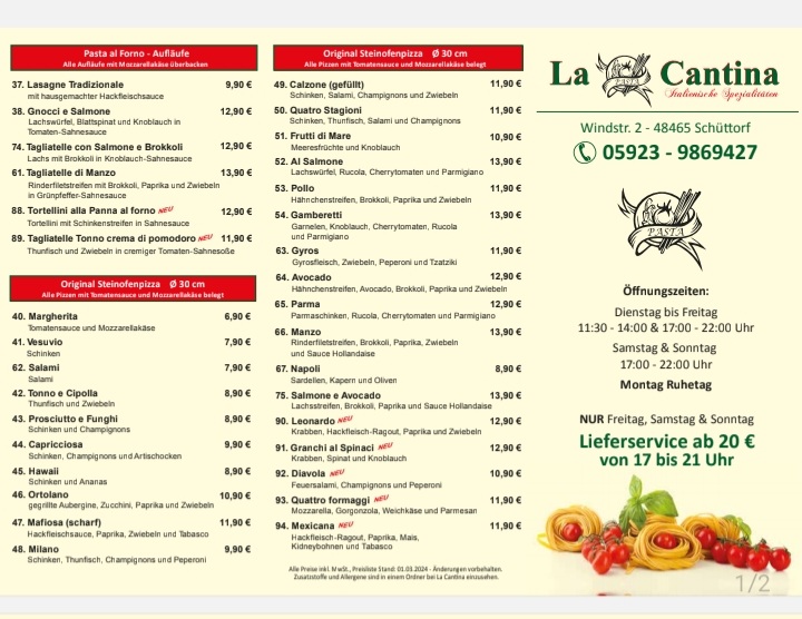 La Cantina Photo Menu 1