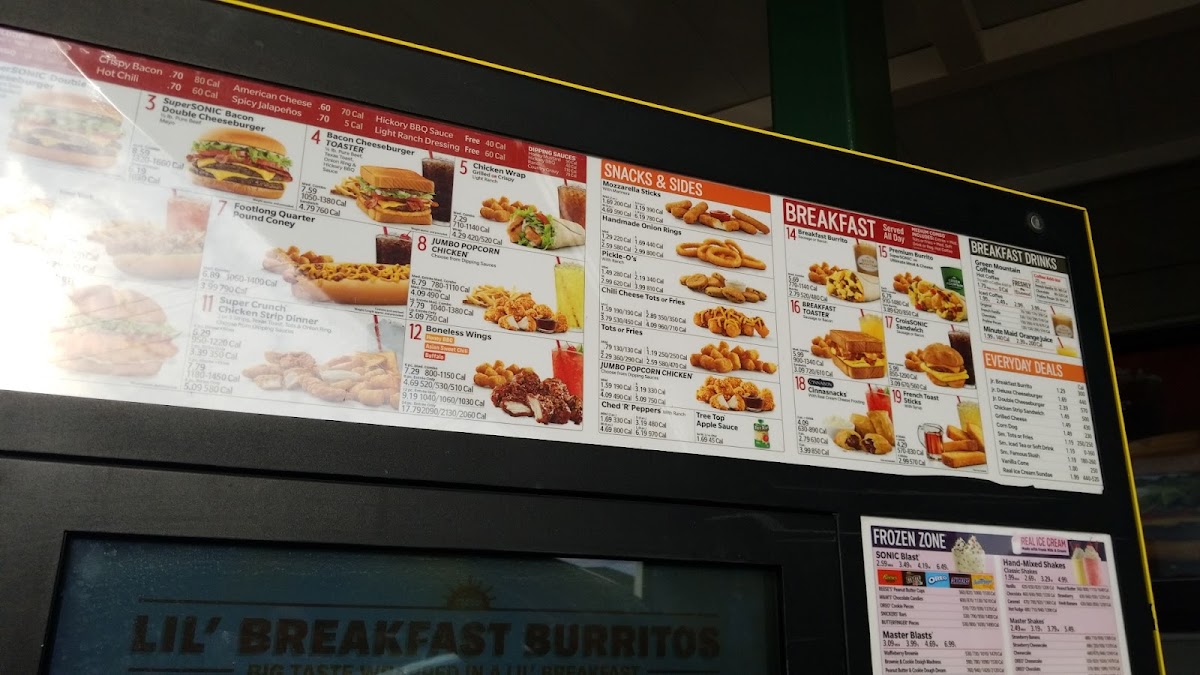 Sonic Drive-In Photo Menu 1