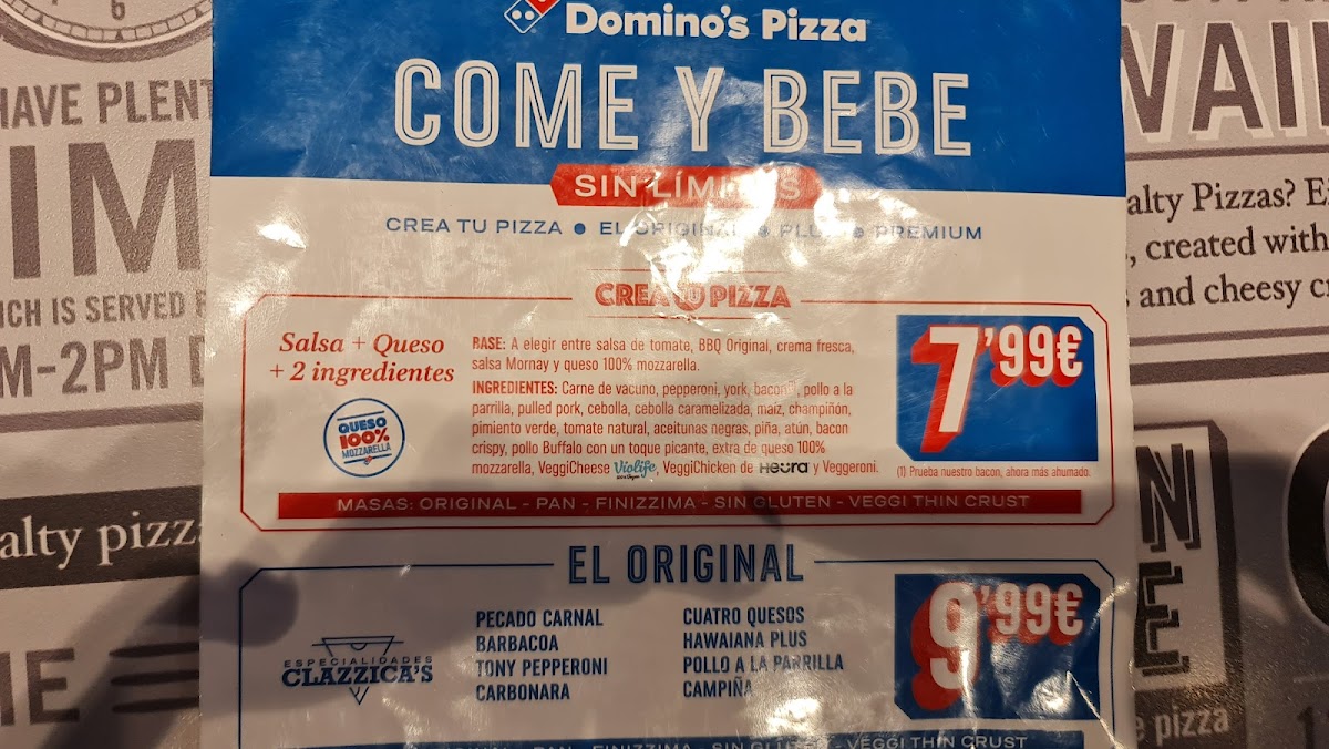 Domino's Pizza Photo Menu 1