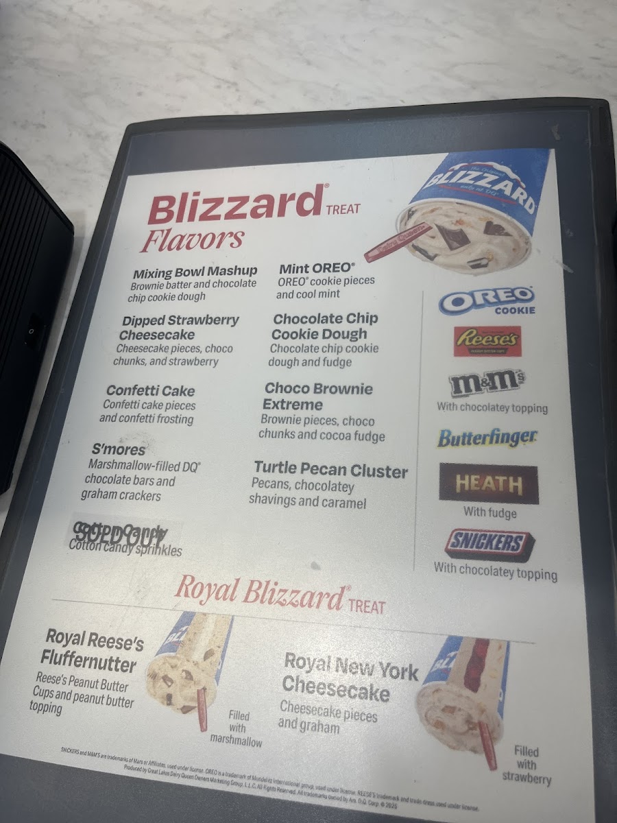 Dairy Queen Photo Menu 1