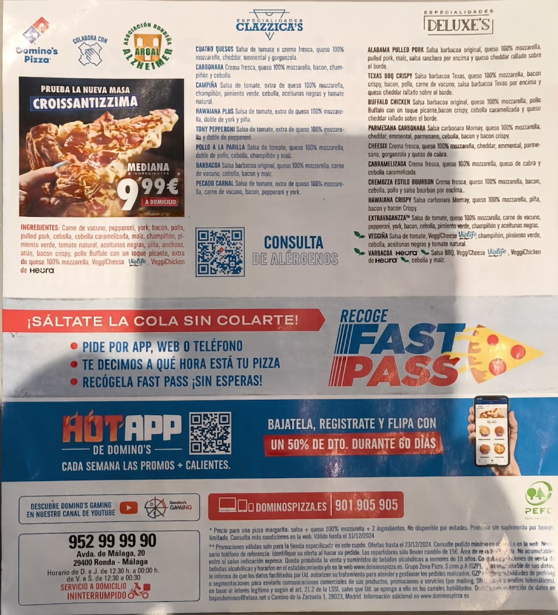 Domino's Pizza Photo Menu 1