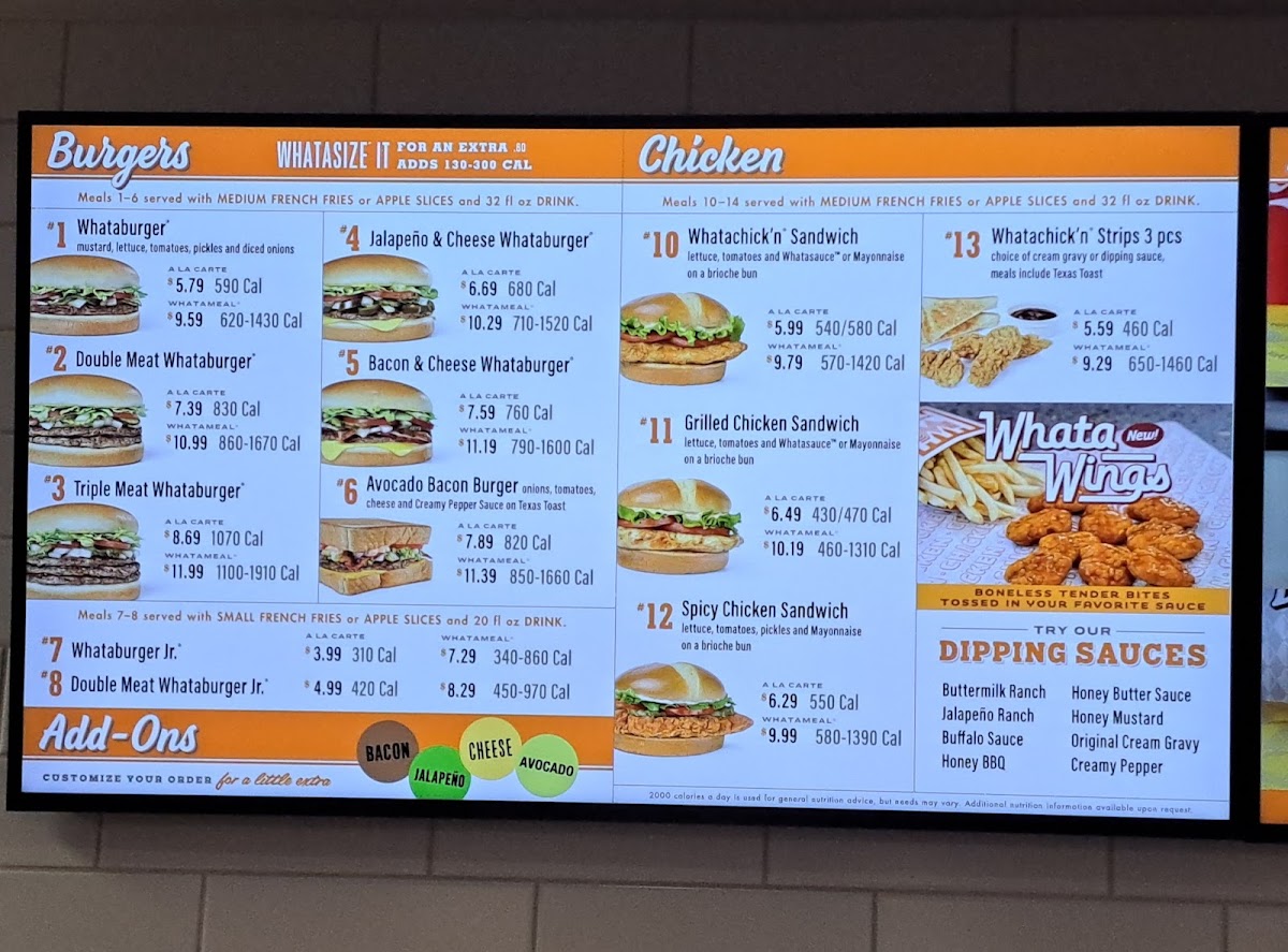 Whataburger Photo Menu 1