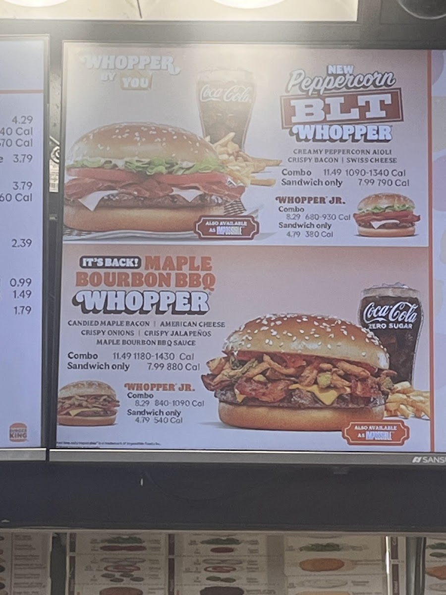 Burger King Photo Menu 1