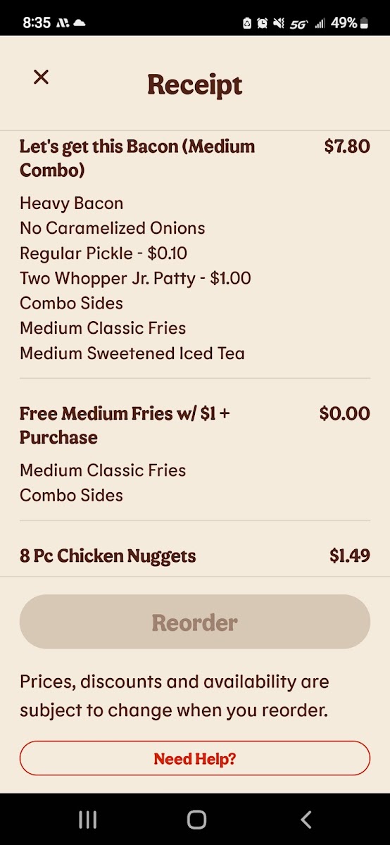 Burger King Photo Menu 5