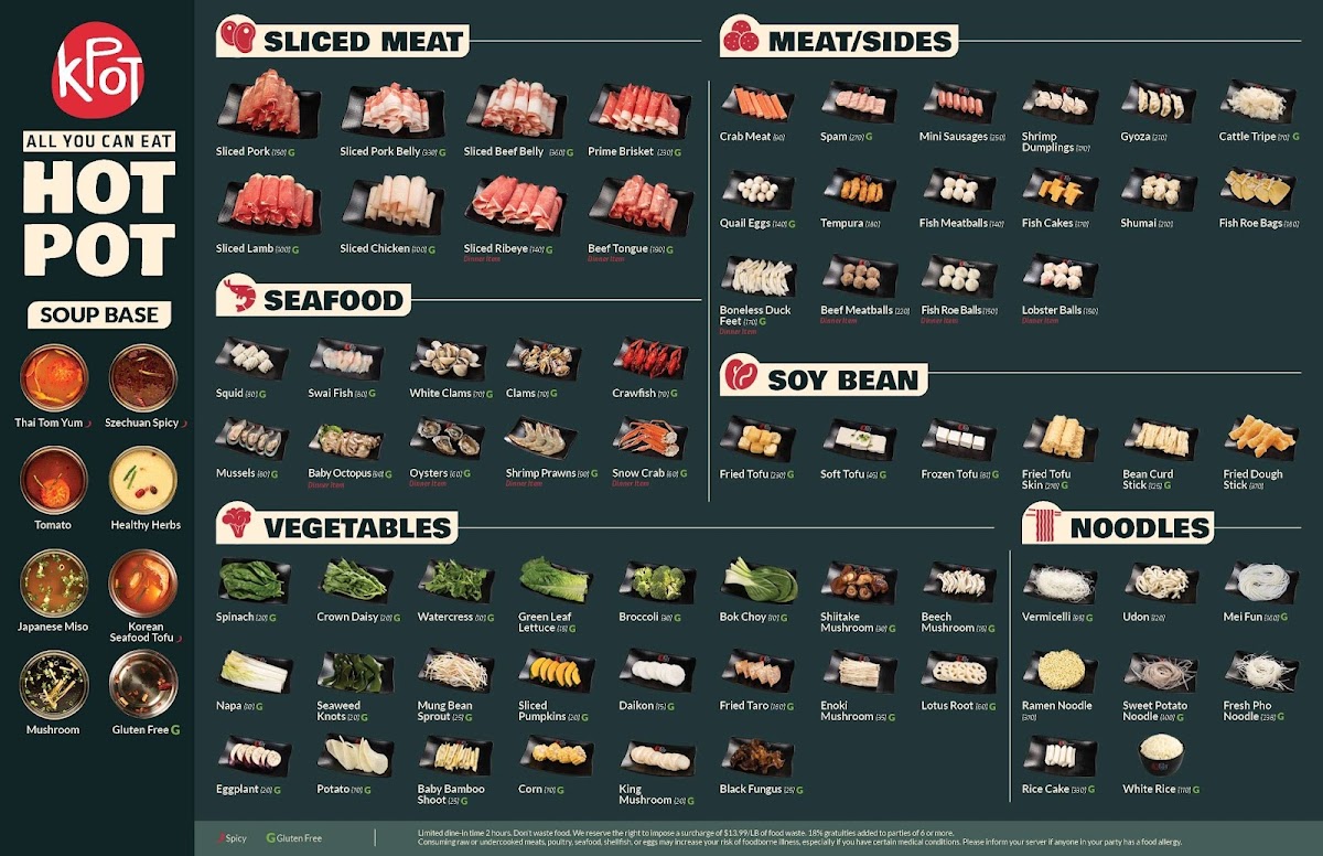 KPOT Korean BBQ & Hot Pot Photo Menu 1