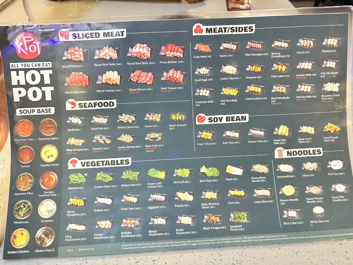 KPOT Korean BBQ & Hot Pot Photo Menu 3