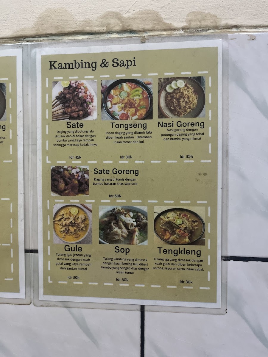 Warung Sate Solo Pak Sri Photo Menu 2