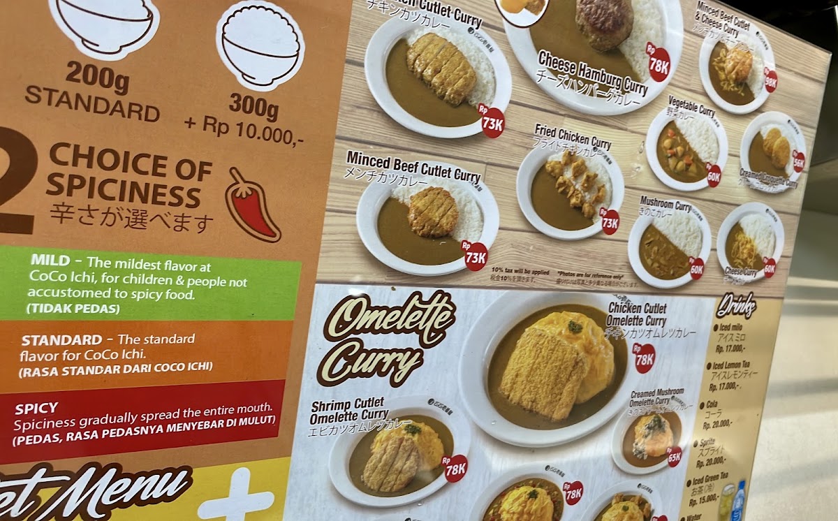 Coco Ichibanya Photo Menu 2