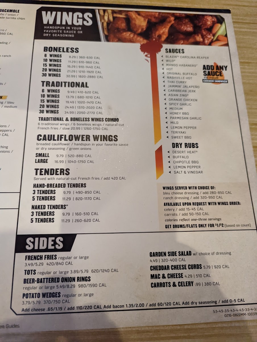 Buffalo Wild Wings Photo Menu 2