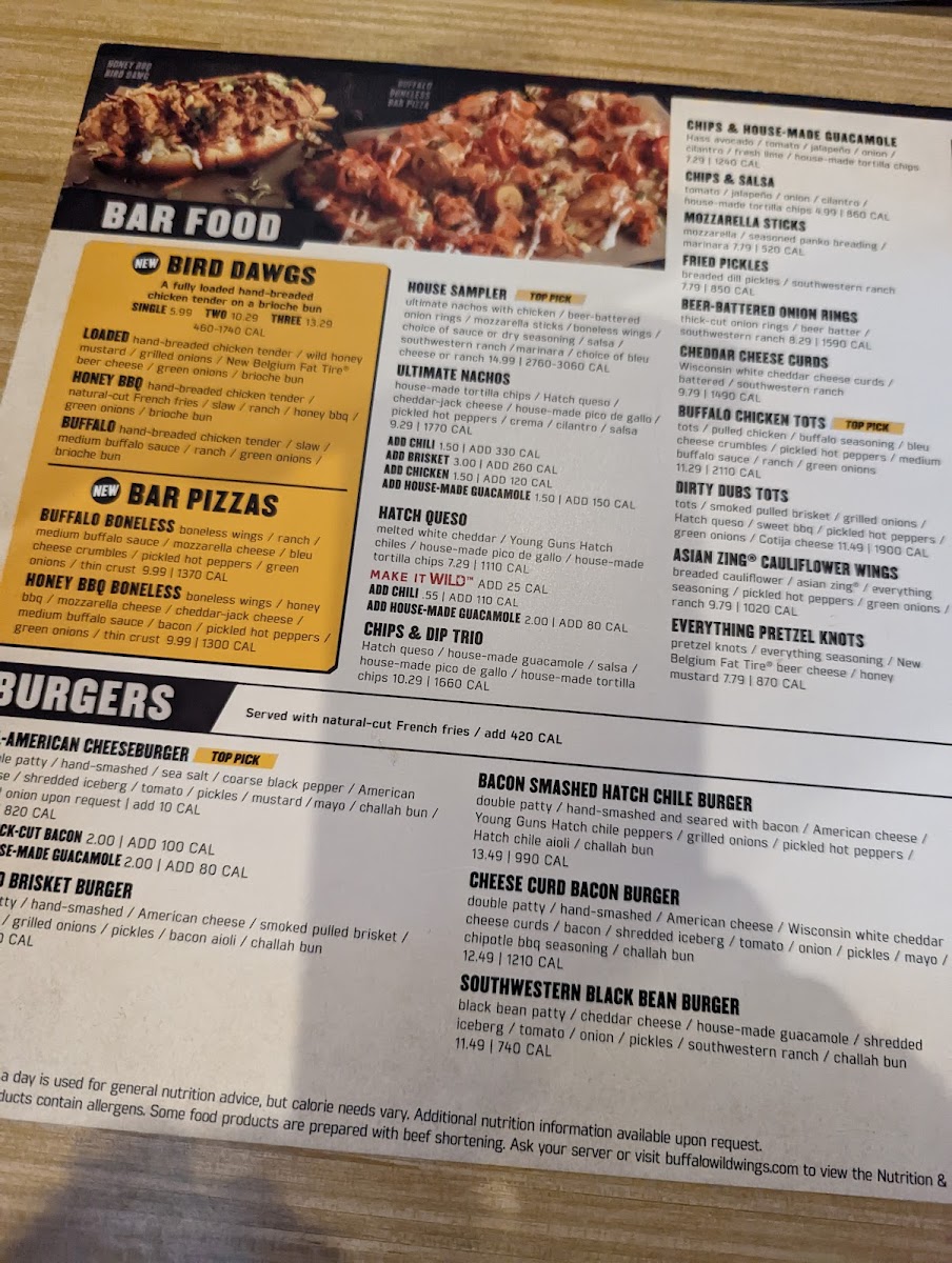 Buffalo Wild Wings Photo Menu 3