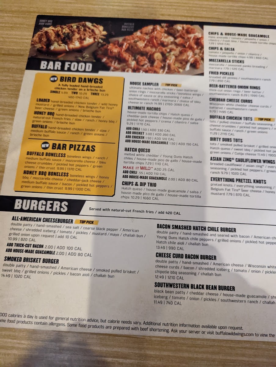 Buffalo Wild Wings Photo Menu 5