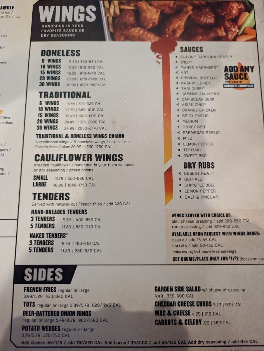 Buffalo Wild Wings Photo Menu 6