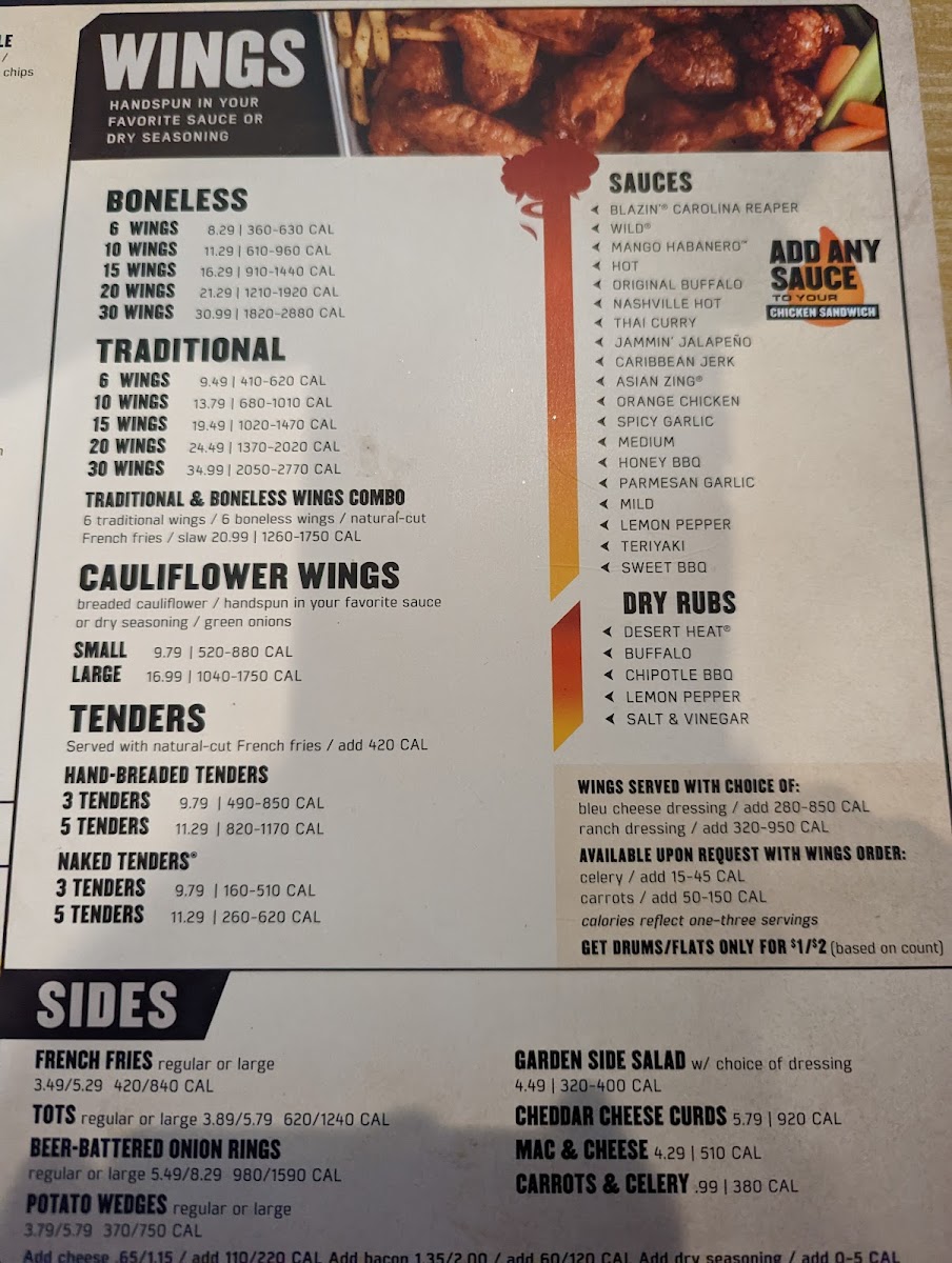 Buffalo Wild Wings Photo Menu 7