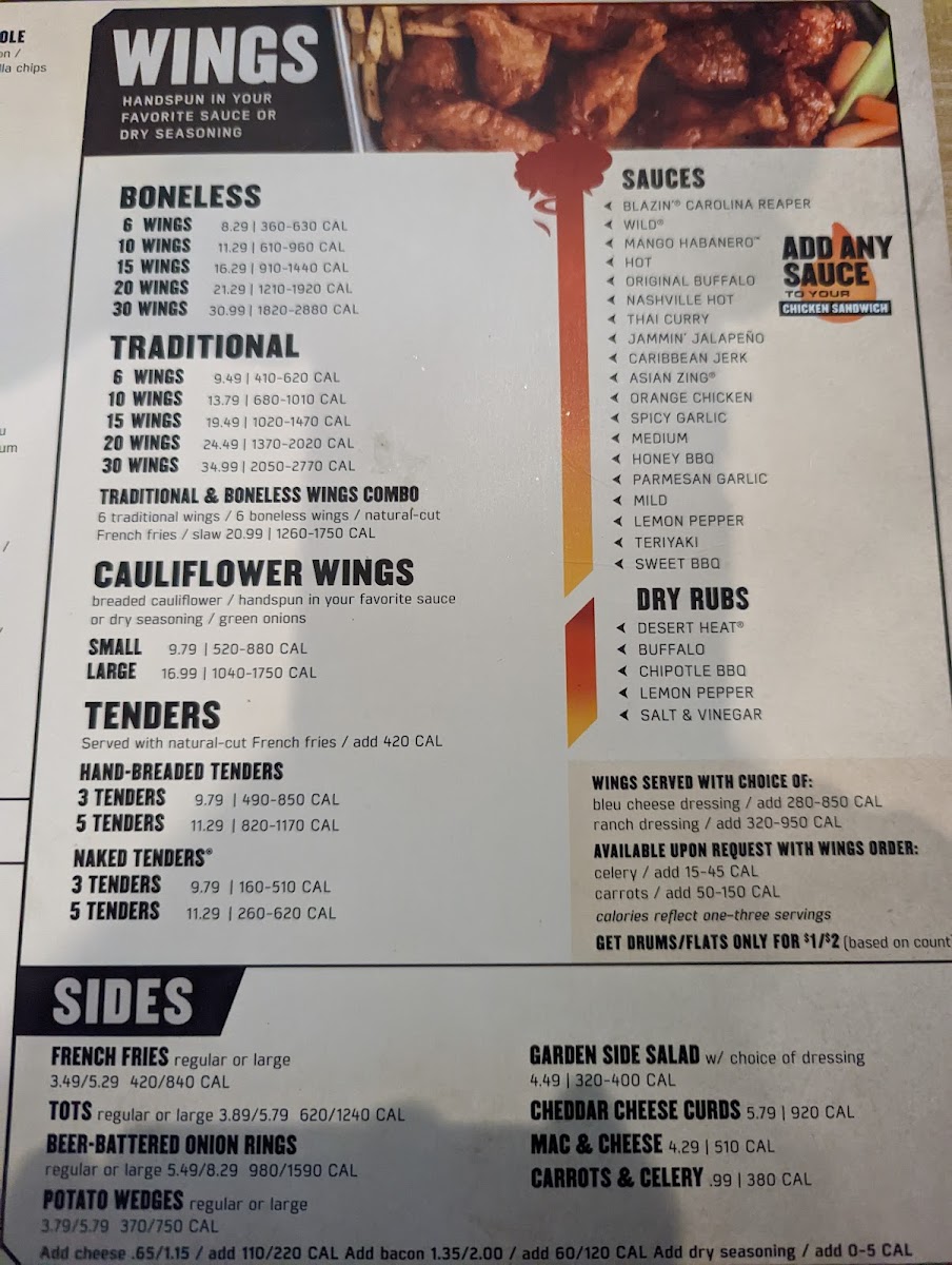 Buffalo Wild Wings Photo Menu 9