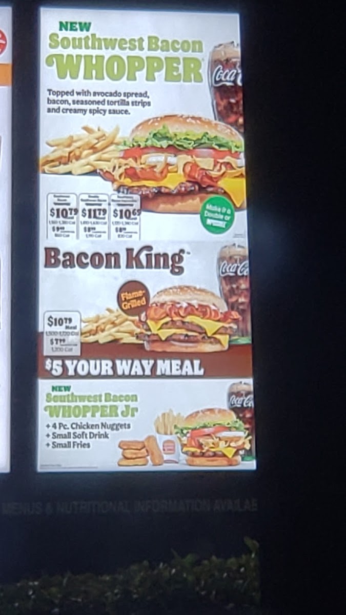 Burger King Photo Menu 3