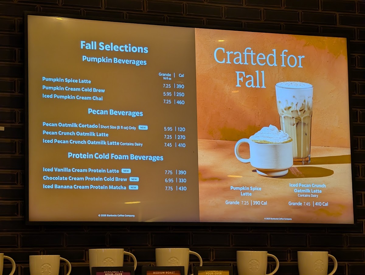 Starbucks Coffee Company Photo Menu 1