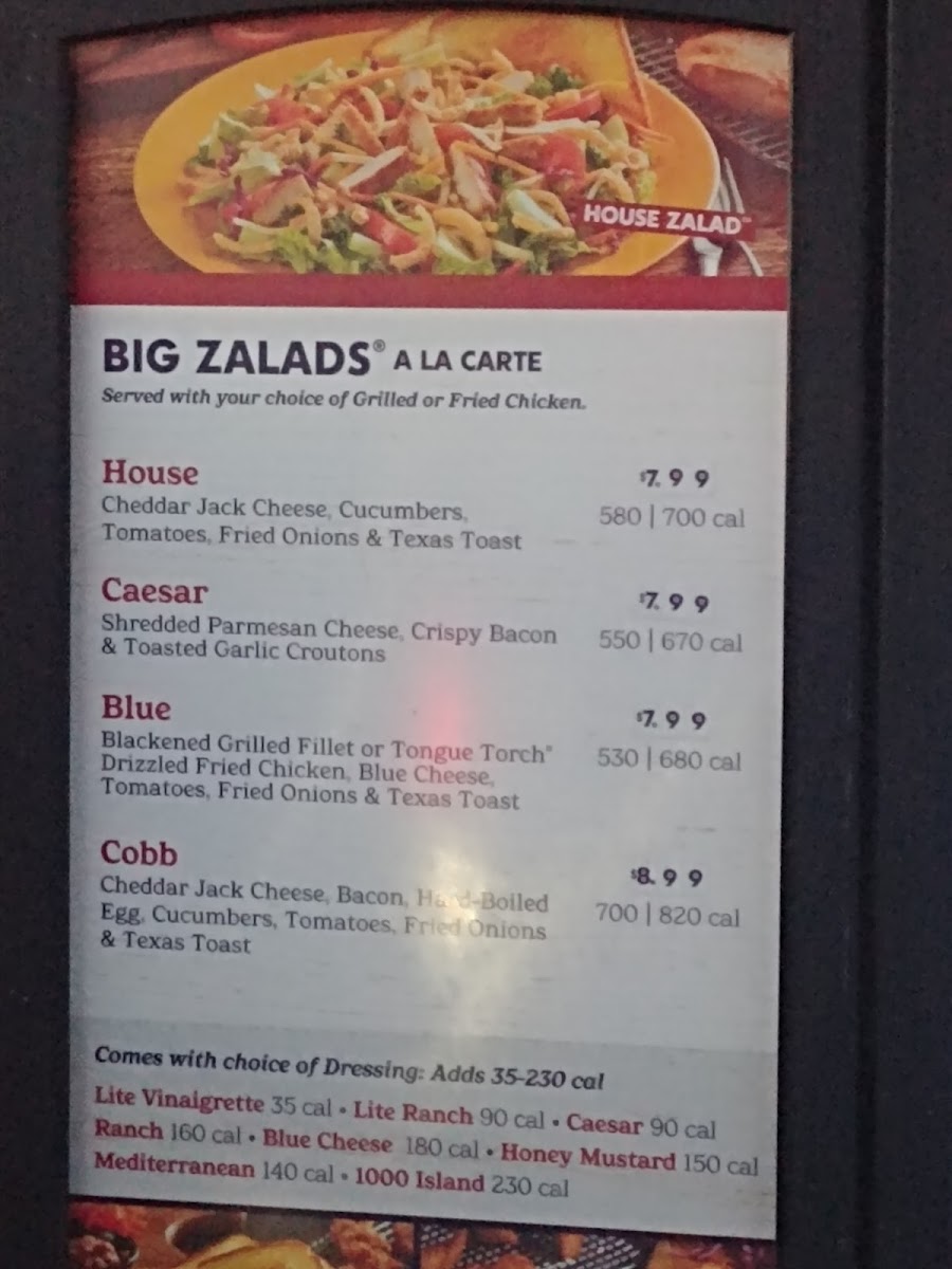 Zaxby's Chicken Fingers & Buffalo Wings Photo Menu 3