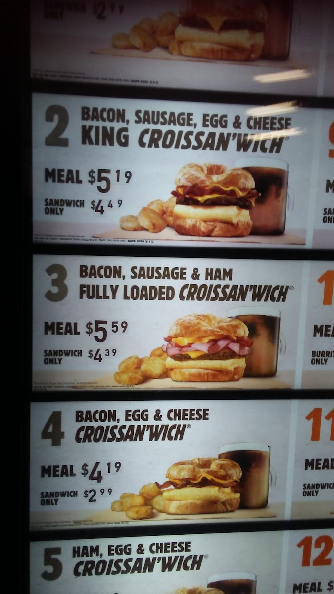 Burger King Photo Menu 1