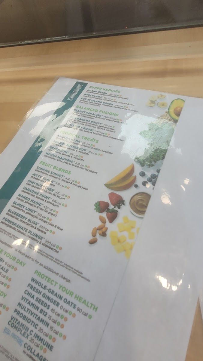 Tropical Smoothie Cafe Photo Menu 2
