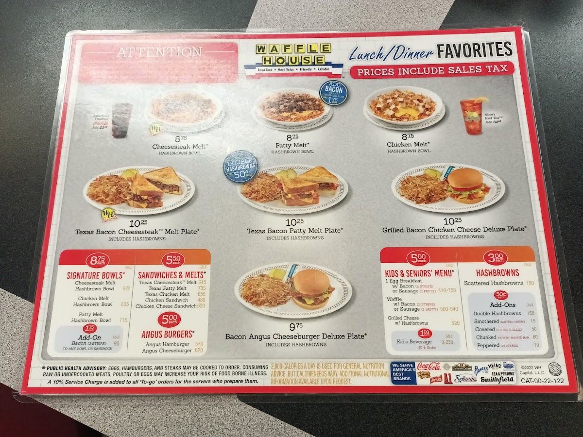 Waffle House Photo Menu 1