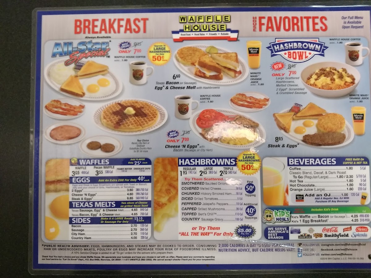 Waffle House Photo Menu 1