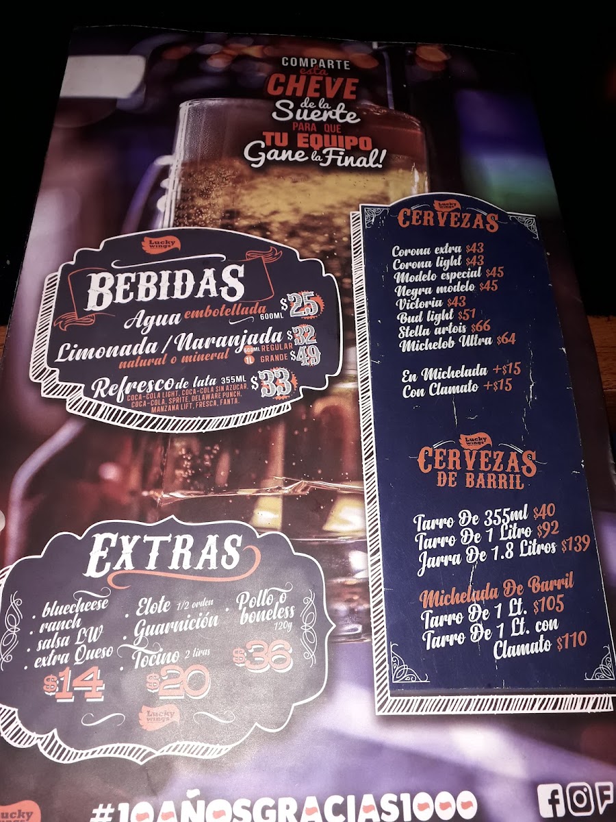 Lucky Wings Queretaro Photo Menu 3