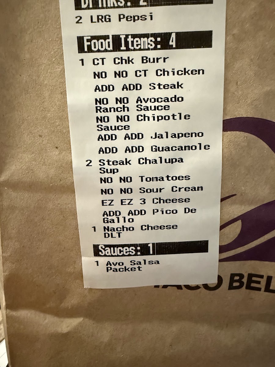 Taco Bell Photo Menu 1