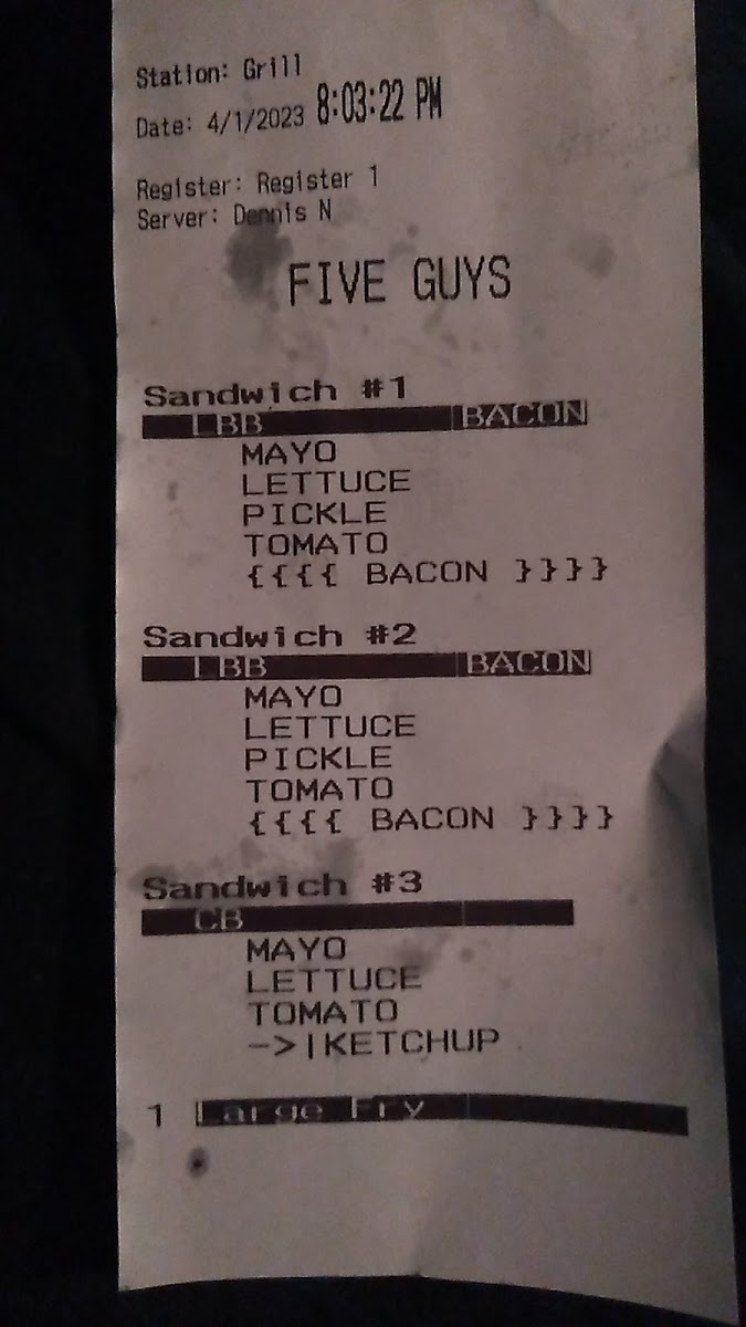 Five Guys Photo Menu 1