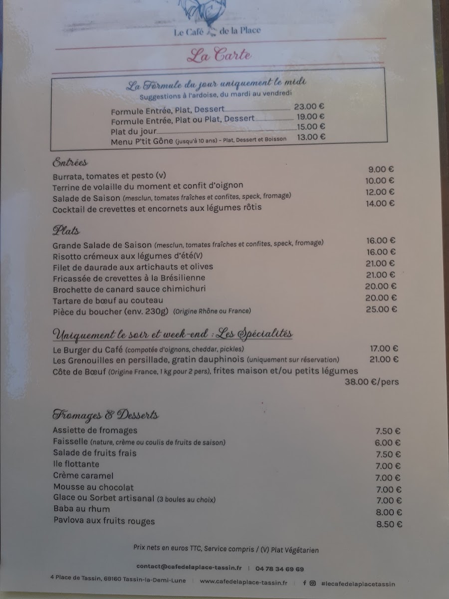 Café de la Place Photo Menu 1