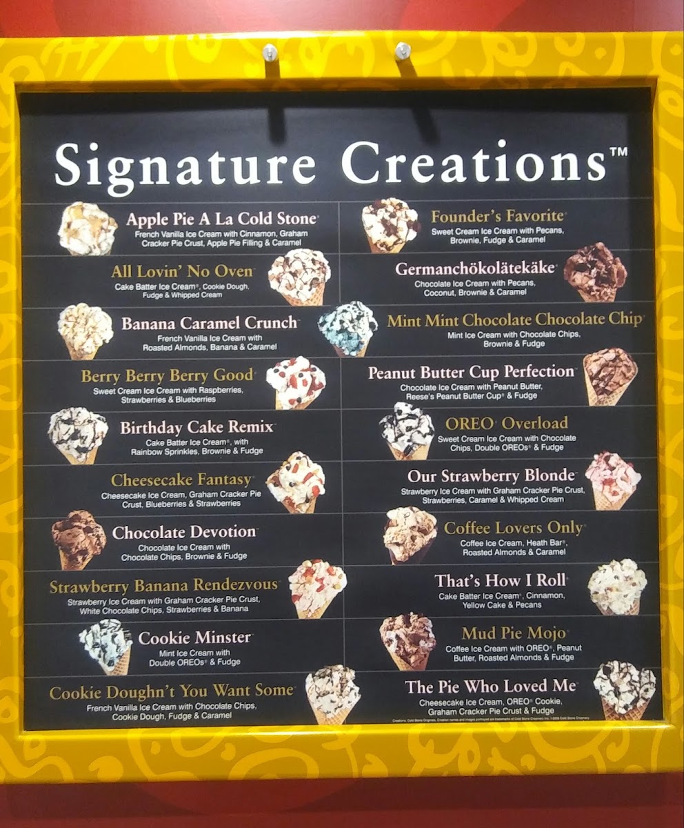 Cold Stone Creamery Photo Menu 3