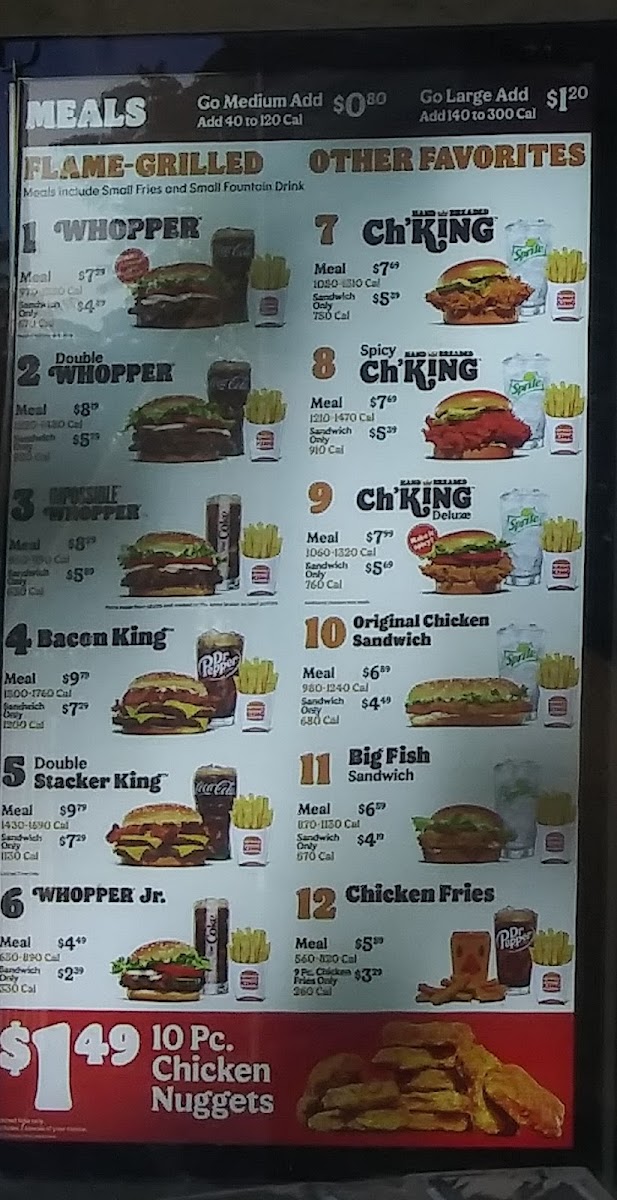 Burger King Photo Menu 1