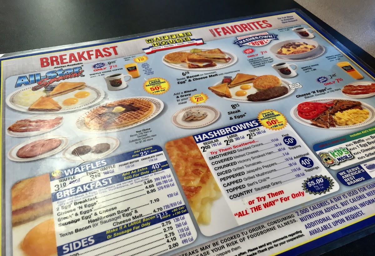 Waffle House Photo Menu 1