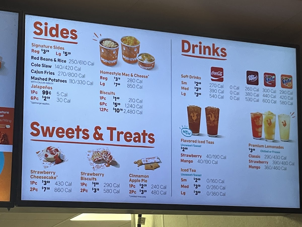 Popeyes Louisiana Kitchen Photo Menu 1