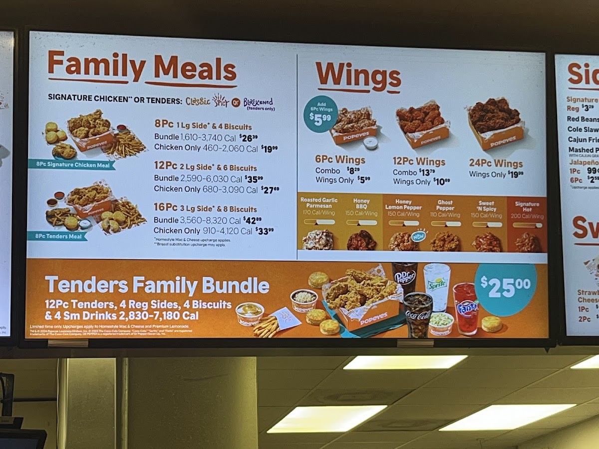 Popeyes Louisiana Kitchen Photo Menu 3