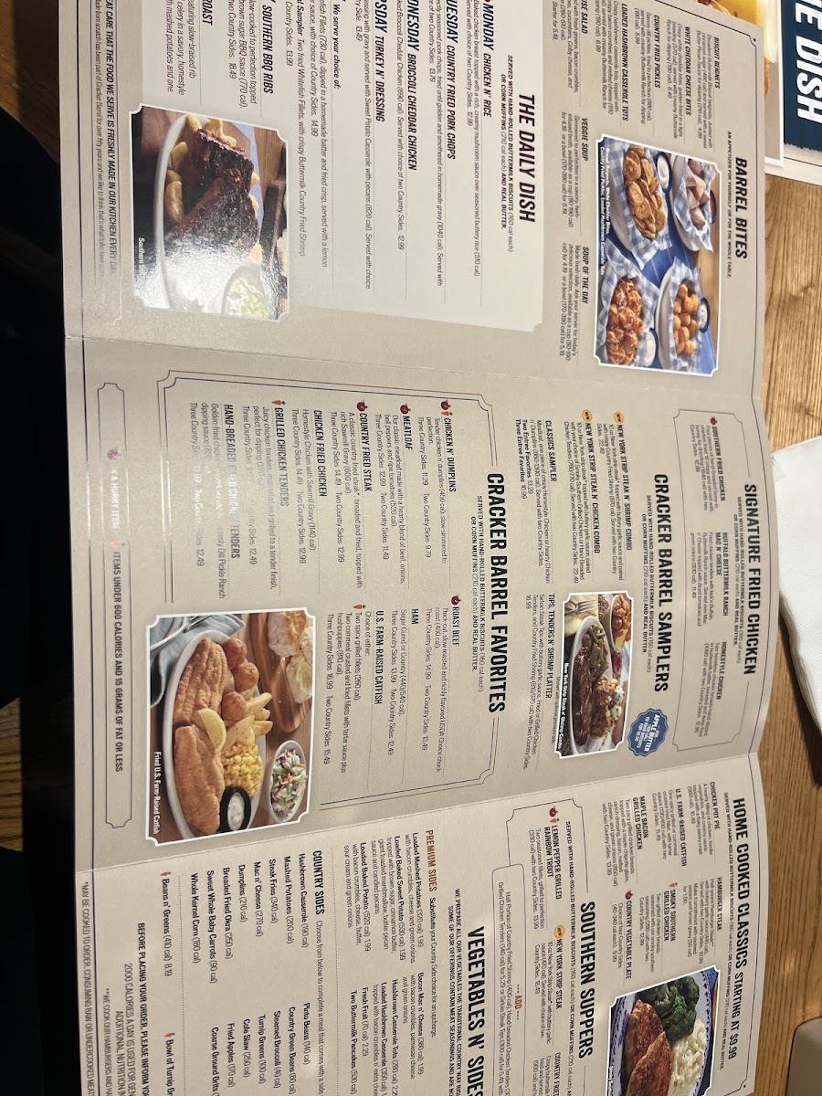 Cracker Barrel Old Country Store Photo Menu 5