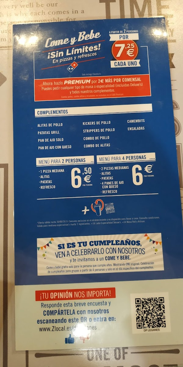Domino's Pizza Photo Menu 1