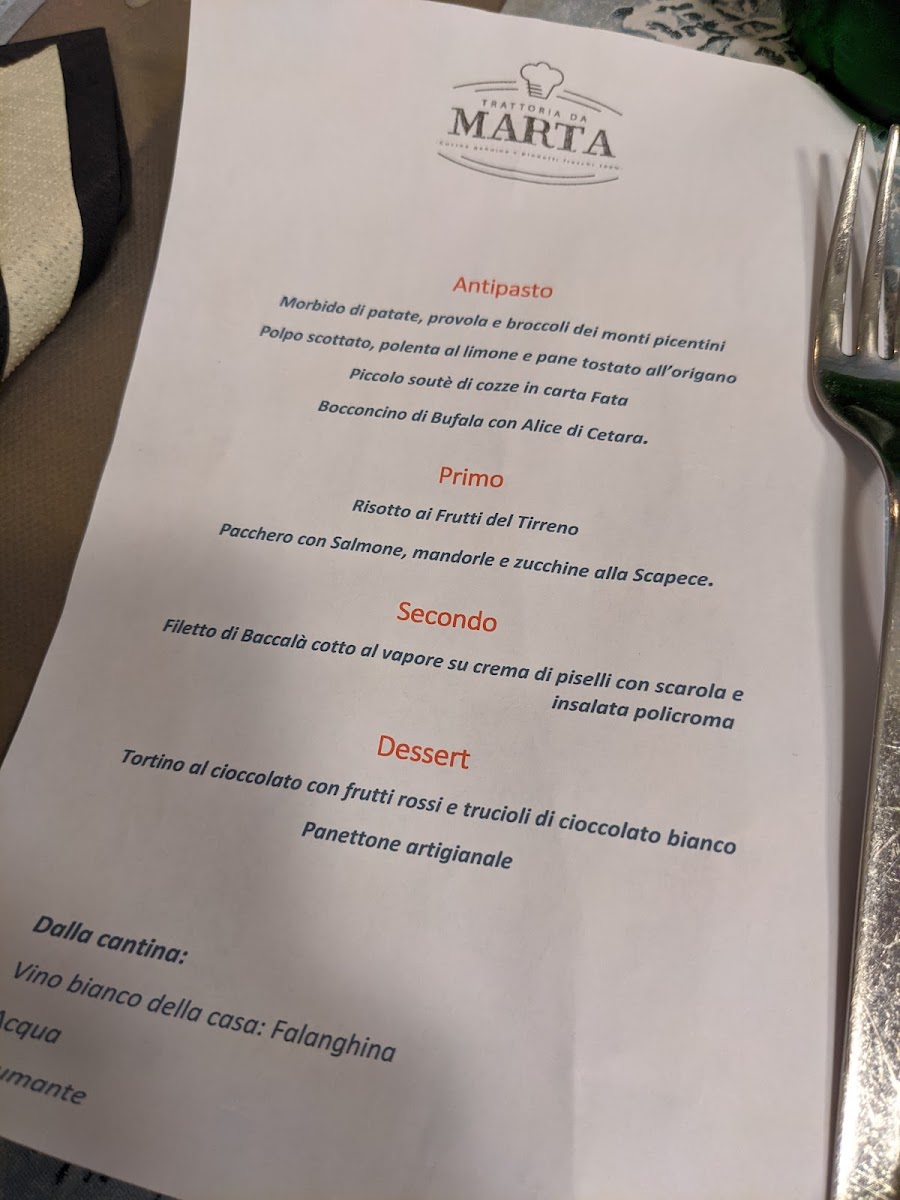 Trattoria Da Marta Photo Menu 2